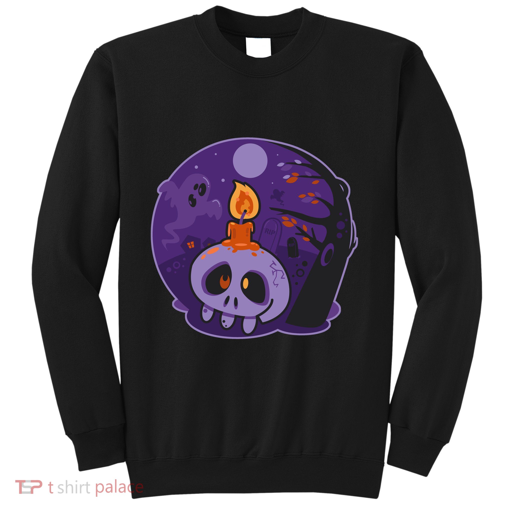 Cute Halloween Candle Skull Sweatshirt