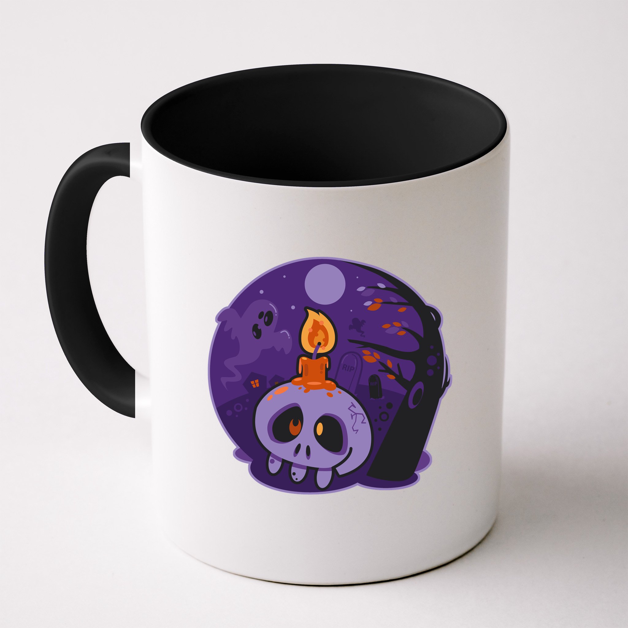 Cute Halloween Candle Skull Mug