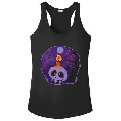 Cute Halloween Candle Skull Ladies PosiCharge Competitor Racerback Tank