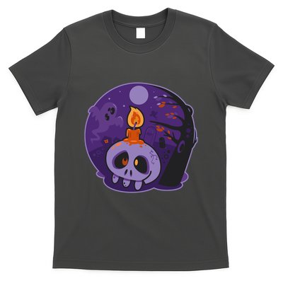 Cute Halloween Candle Skull T-Shirt