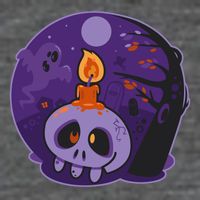 Cute Halloween Candle Skull Button