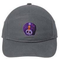 Cute Halloween Candle Skull 7-Panel Snapback Hat