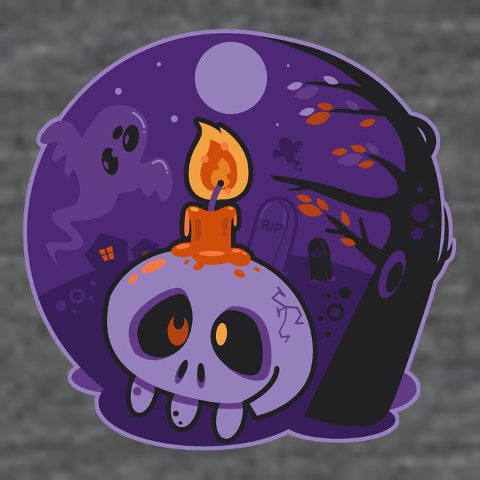 Cute Halloween Candle Skull 7-Panel Snapback Hat