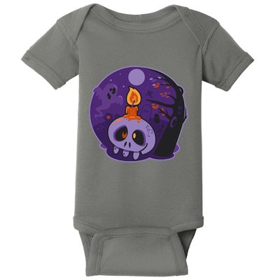Cute Halloween Candle Skull Baby Bodysuit
