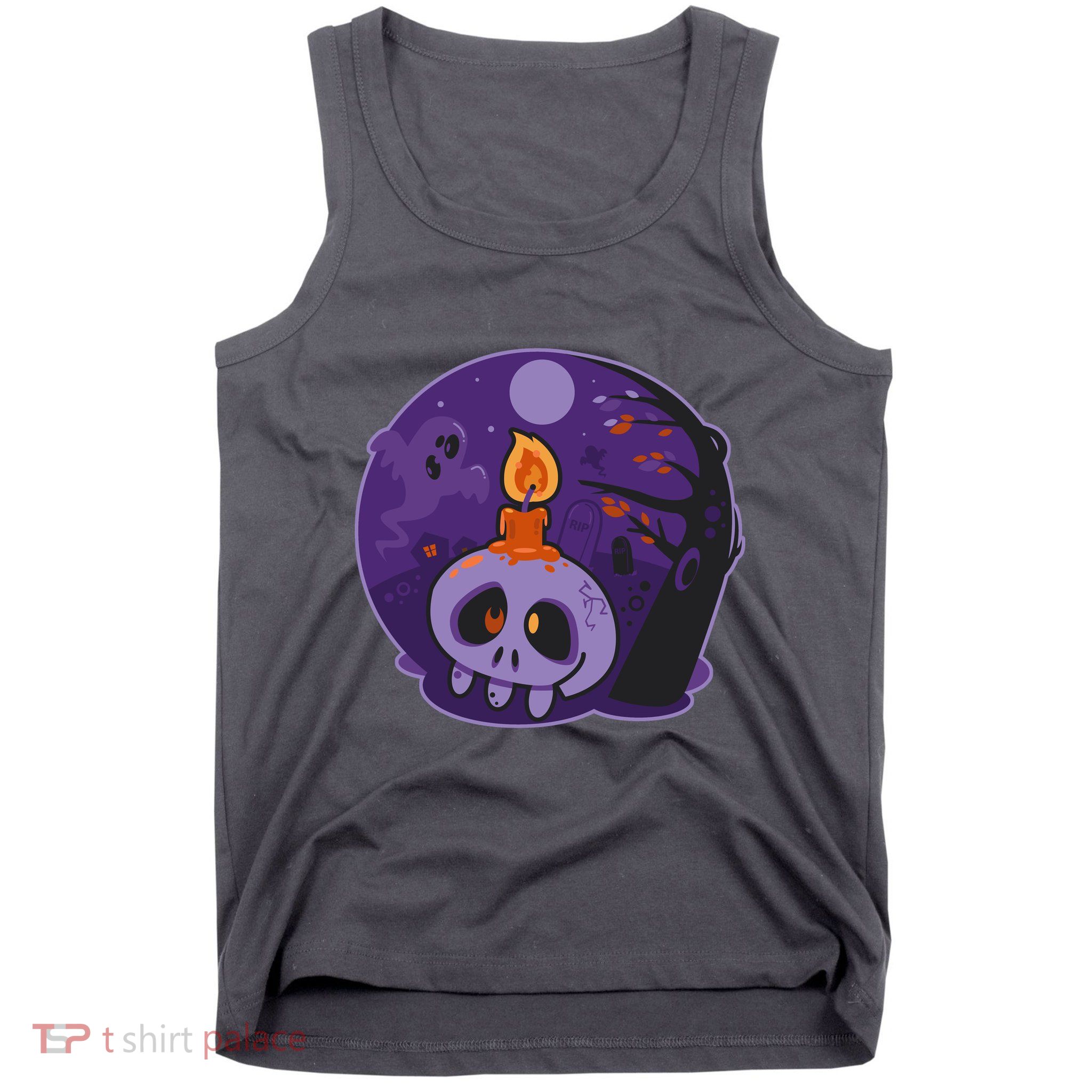 Cute Halloween Candle Skull Tank Top