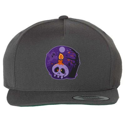 Cute Halloween Candle Skull Wool Snapback Cap