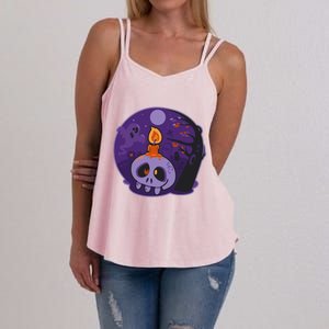 Cute Halloween Candle Skull Women's Strappy Tank