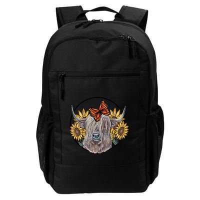 Country Highland Cow & Wild Sunflowers & Butterflies  Backpack