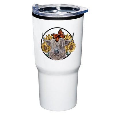 Country Highland Cow & Wild Sunflowers & Butterflies  Tumbler