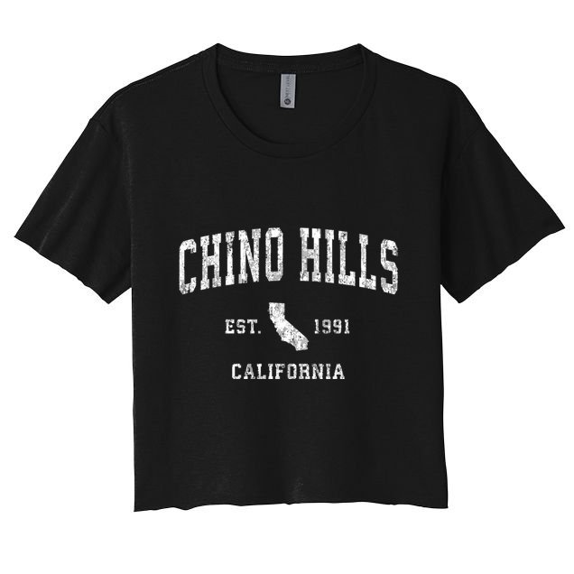 Chino Hills California Ca Vintage Sports Crop Top