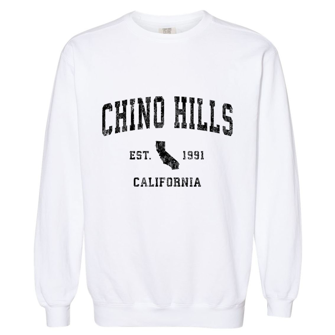Chino Hills California Ca Vintage Sports Garment-Dyed Sweatshirt