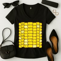 Corn Halloween Costume Funny Foodie Farmer Men Women Kids Women's V-Neck T-Shirt