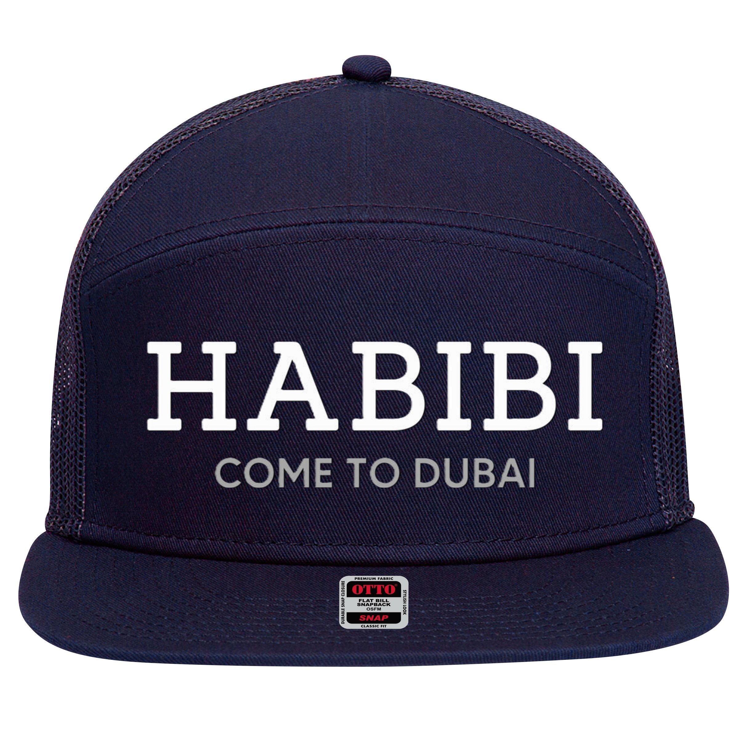 Cool Habibi Come To Dubai 7 Panel Mesh Trucker Snapback Hat