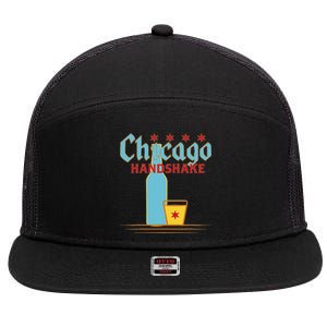 Chicago Handshake 7 Panel Mesh Trucker Snapback Hat