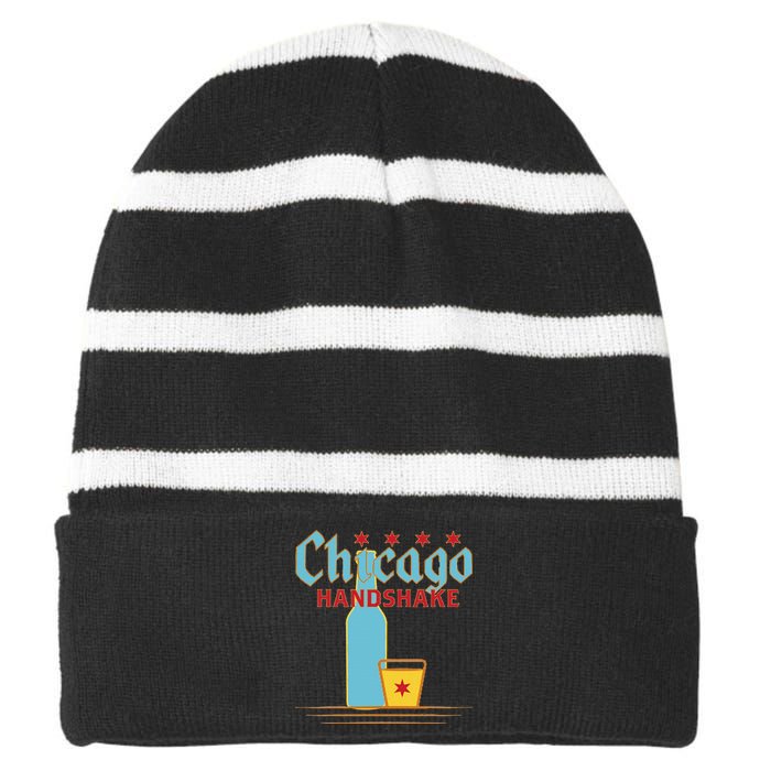 Chicago Handshake Striped Beanie with Solid Band