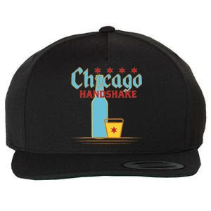 Chicago Handshake Wool Snapback Cap