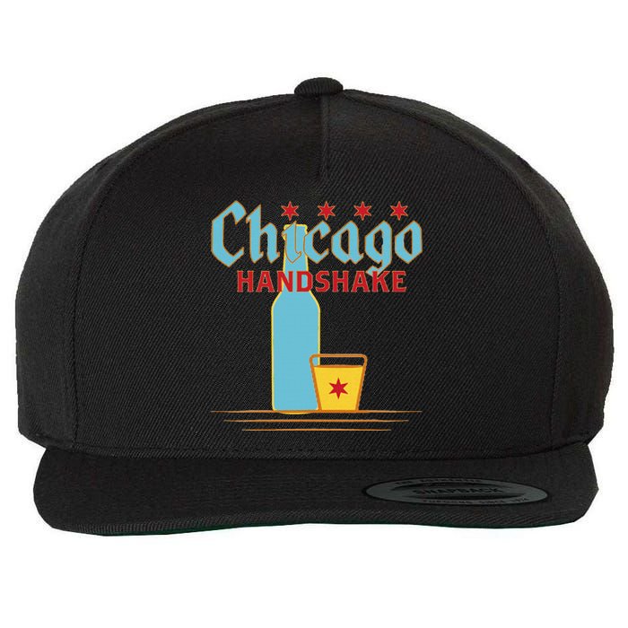 Chicago Handshake Wool Snapback Cap