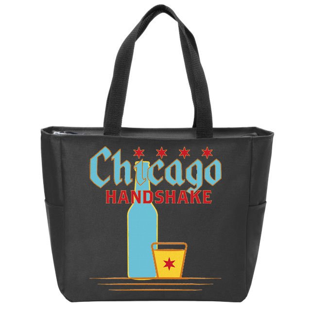 Chicago Handshake Zip Tote Bag