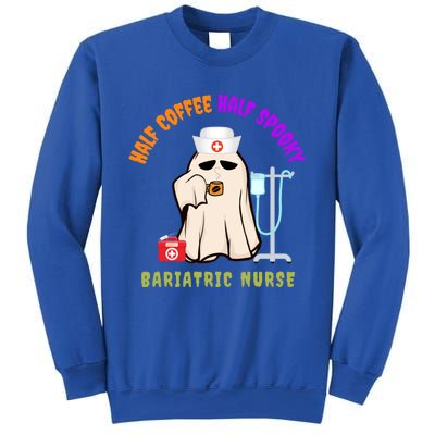 Cute Half Coffee Half Spooky Halloween Bariatric Nurse Fun Great Gift Sweatshirt