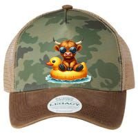 Cute Highland Cow Duck Pool Float Summer Vibes Swimming Legacy Tie Dye Trucker Hat