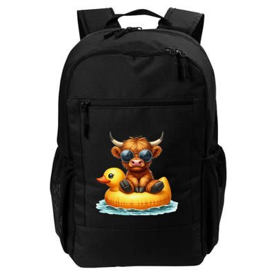 Cute Highland Cow Duck Pool Float Summer Vibes Swimming Backpack