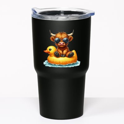 Cute Highland Cow Duck Pool Float Summer Vibes Swimming Tumbler