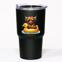 Cute Highland Cow Duck Pool Float Summer Vibes Swimming Tumbler
