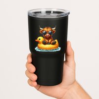 Cute Highland Cow Duck Pool Float Summer Vibes Swimming Tumbler