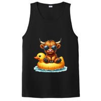 Cute Highland Cow Duck Pool Float Summer Vibes Swimming PosiCharge Competitor Tank