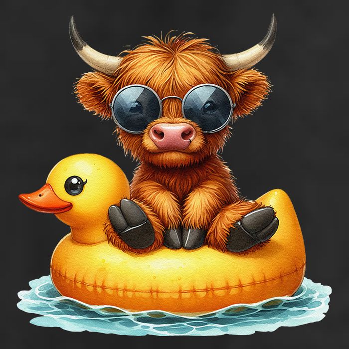 Cute Highland Cow Duck Pool Float Summer Vibes Swimming Trucker Hat