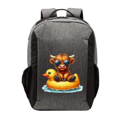 Cute Highland Cow Duck Pool Float Summer Vibes Swimming Vector Backpack