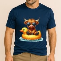 Cute Highland Cow Duck Pool Float Summer Vibes Swimming Performance Shirt