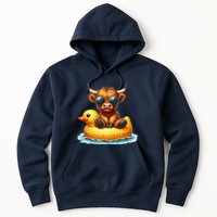 Cute Highland Cow Duck Pool Float Summer Vibes Swimming Hoodie