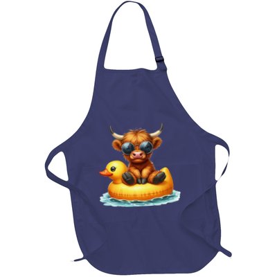 Cute Highland Cow Duck Pool Float Summer Vibes Swimming Apron