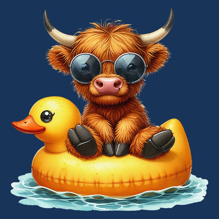 Cute Highland Cow Duck Pool Float Summer Vibes Swimming Bucket Hat
