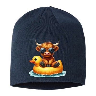 Cute Highland Cow Duck Pool Float Summer Vibes Swimming Sustainable Beanie