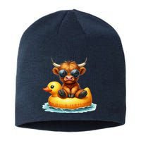 Cute Highland Cow Duck Pool Float Summer Vibes Swimming Sustainable Beanie