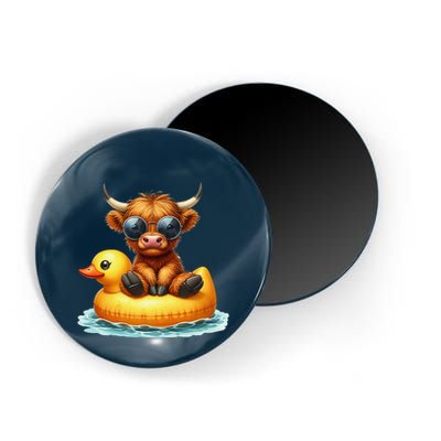Cute Highland Cow Duck Pool Float Summer Vibes Swimming Magnet