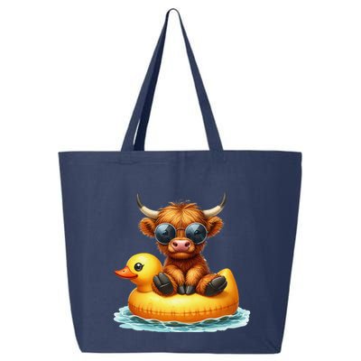 Cute Highland Cow Duck Pool Float Summer Vibes Swimming 25L Jumbo Tote
