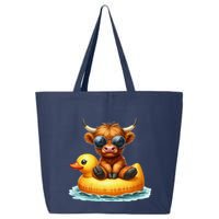 Cute Highland Cow Duck Pool Float Summer Vibes Swimming 25L Jumbo Tote