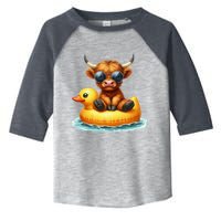 Cute Highland Cow Duck Pool Float Summer Vibes Swimming Toddler Fine Jersey T-Shirt
