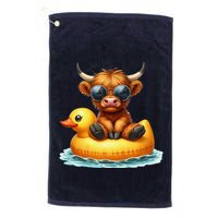 Cute Highland Cow Duck Pool Float Summer Vibes Swimming Golf Towel