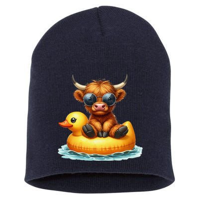 Cute Highland Cow Duck Pool Float Summer Vibes Swimming Short Acrylic Beanie