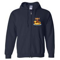 Cute Highland Cow Duck Pool Float Summer Vibes Swimming Full Zip Hoodie