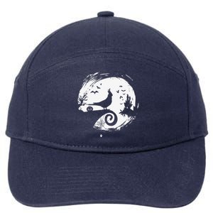 Cockatiel Halloween Costume Moon Silhouette Creepy 7-Panel Snapback Hat