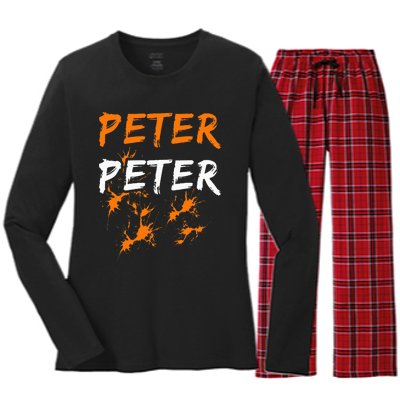 Couples Halloween Costume  Peter Pumpkin Eater Women's Long Sleeve Flannel Pajama Set 