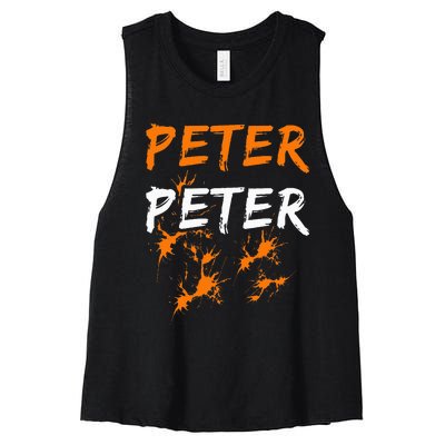 Couples Halloween Costume  Peter Pumpkin Eater Women's Racerback Cropped Tank