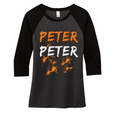 Couples Halloween Costume  Peter Pumpkin Eater Women's Tri-Blend 3/4-Sleeve Raglan Shirt