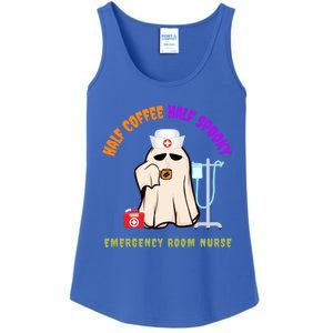 Cute Half Coffee Half Spooky Halloween Emergency Room Nurse Gift Ladies Essential Tank