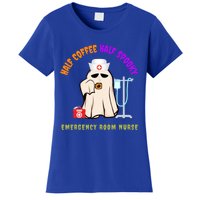 Cute Half Coffee Half Spooky Halloween Emergency Room Nurse Gift Women's T-Shirt